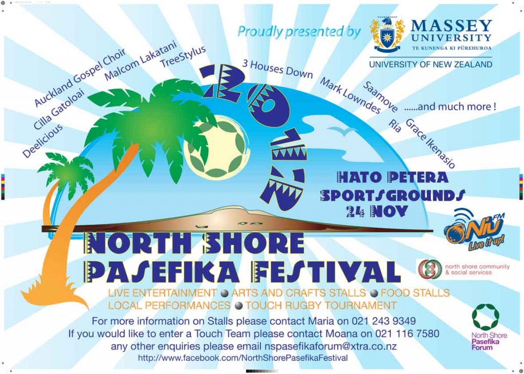 Flyer for North Shore Pasefika Festival 2012